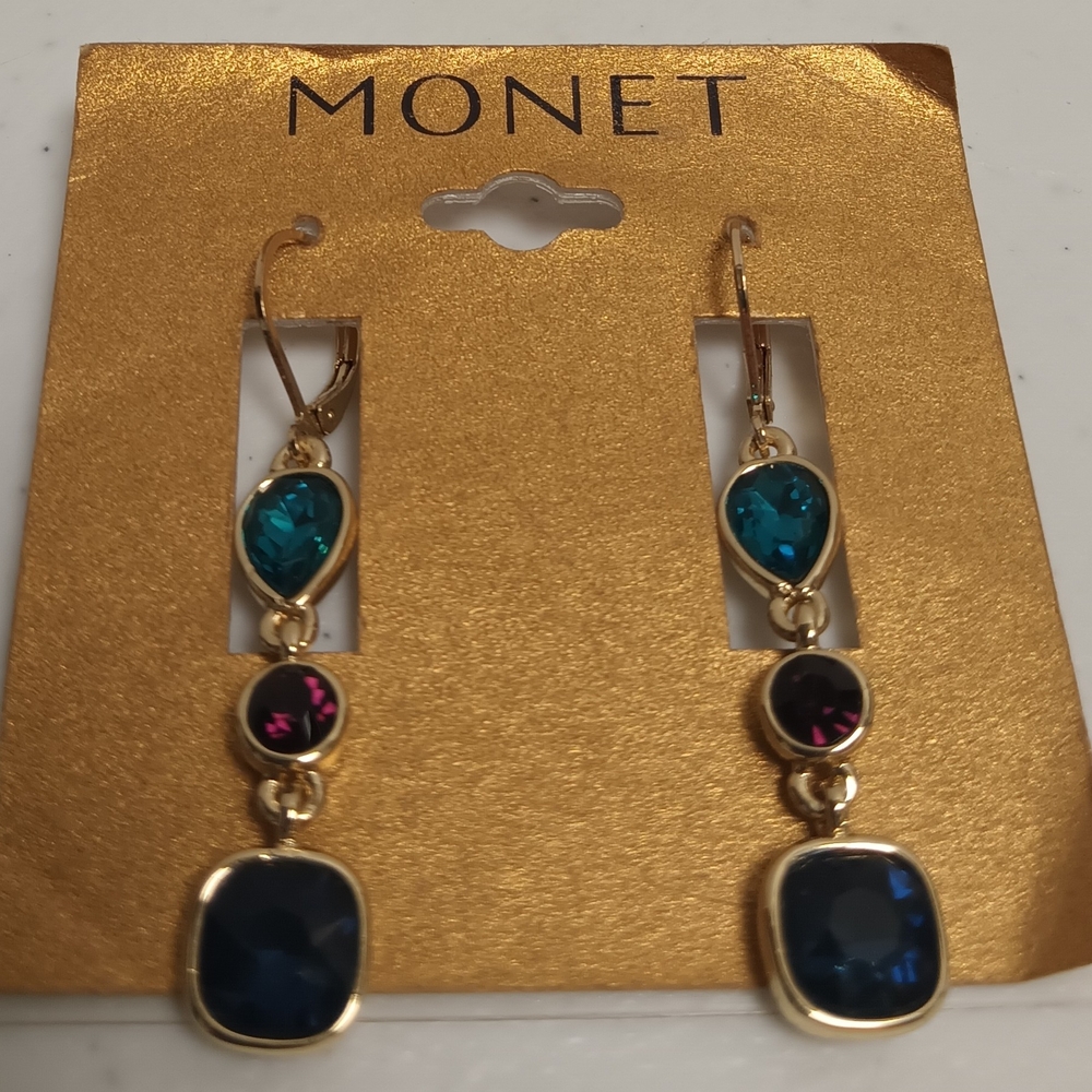MONET THREE TIER JEWELS EARRINGS